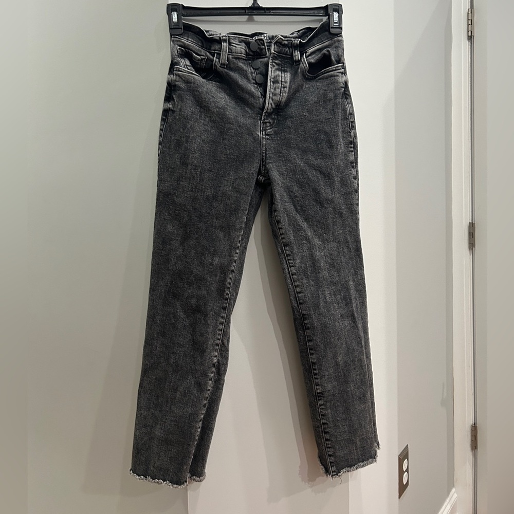a.n.a High Rise Vintage Straight Black Denim Jeans